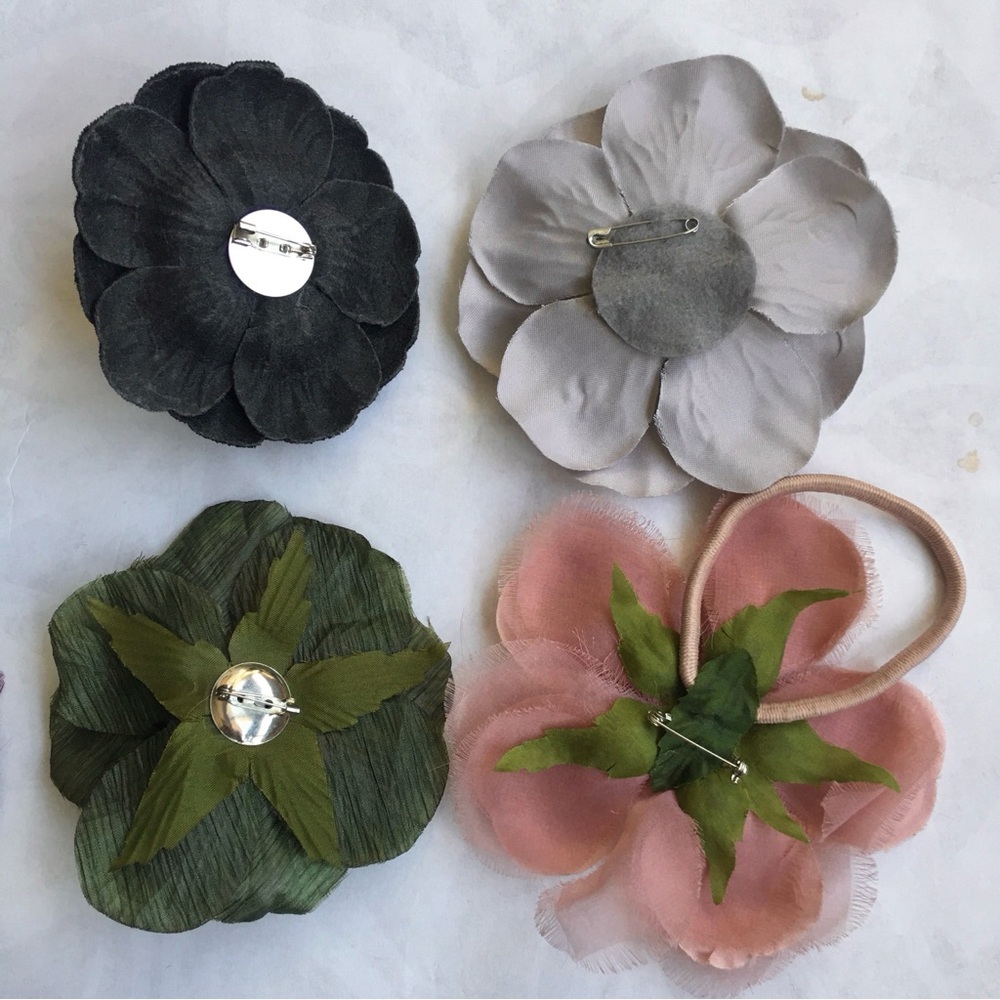 Bundle of 23 Fabric flower Brooch / Hair Clip - Picture 5 of 16